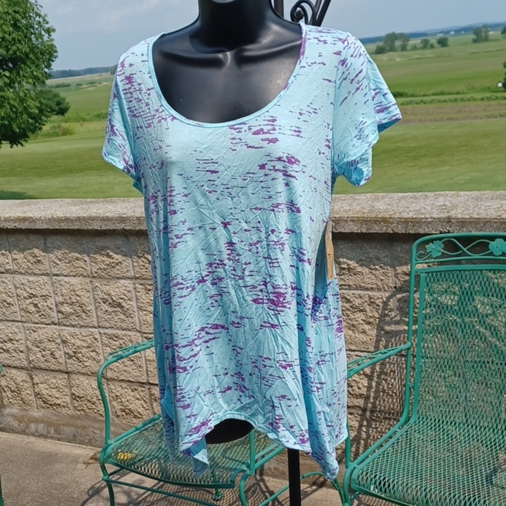 Route 66 tee-shirt, scoop neck,  tie back, assymetrical hem